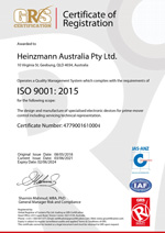 ISO 9001:2015 Certificate HZM Australia